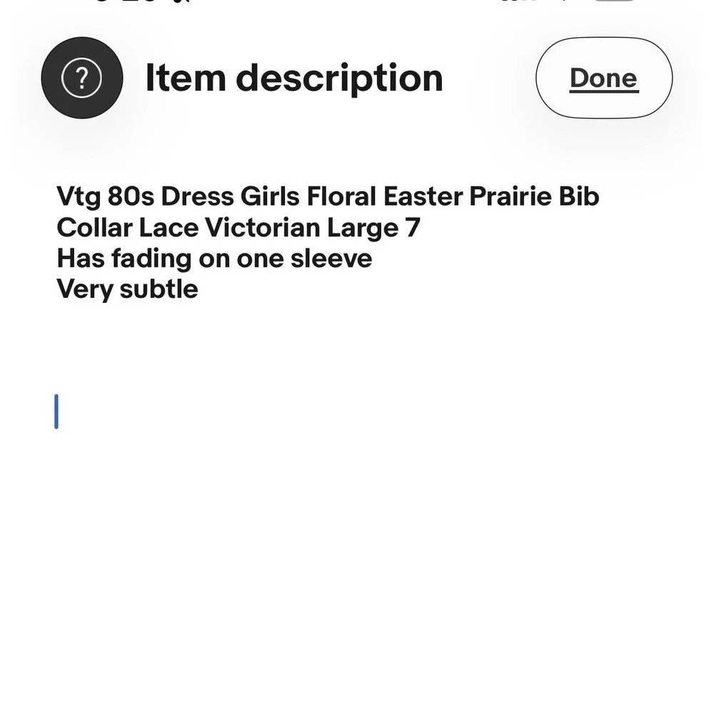 Vtg 80s Dress Girls Floral Easter‎ Prairie Bib Collar Victorian 7 Medium FLAW